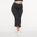 Fabricante Pantalones Capri de talla grande Leggings de malla negra Mujeres de cintura alta Pantalones para el yoga para el yoga